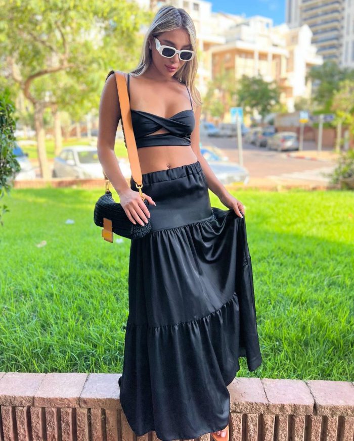 ⁦חליפת טופ חצאית מקסי⁩ – תמונה ⁦1⁩