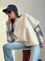 חולצת פוטר שרוול משובץ