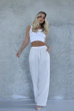 מכנס פסים פס תחרה