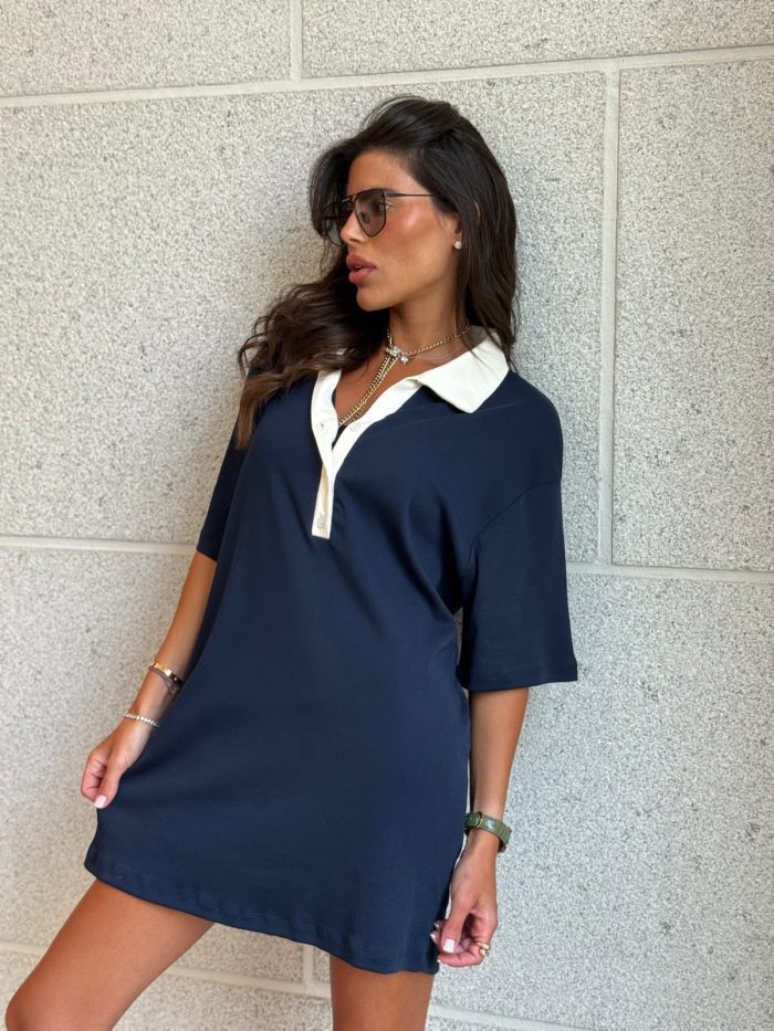 ⁦שמלת מיני צווארון⁩ – תמונה ⁦2⁩
