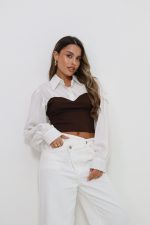 ⁦מכופתרת שילוב מחוך סריג⁩ – תמונה ⁦6⁩