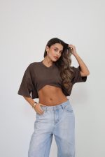 ⁦חולצת בטן שרוול אוברסייז⁩ – תמונה ⁦6⁩