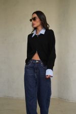 ⁦סריג צווארון פסים רוכסן⁩ – תמונה ⁦7⁩