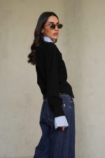 ⁦סריג צווארון פסים רוכסן⁩ – תמונה ⁦8⁩