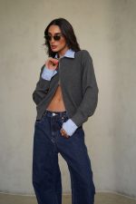 ⁦סריג צווארון פסים רוכסן⁩ – תמונה ⁦11⁩