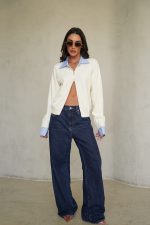 ⁦סריג צווארון פסים רוכסן⁩ – תמונה ⁦5⁩