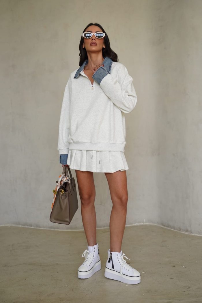 ⁦חליפת חצאית צווארון ג׳ינס⁩ – תמונה ⁦12⁩