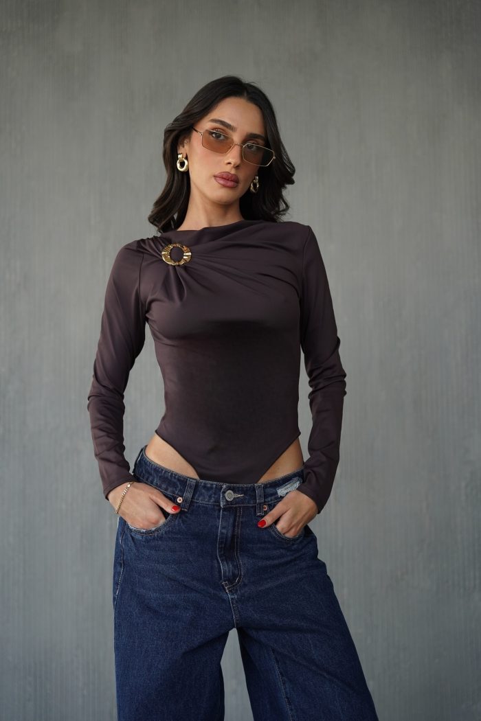 ⁦בגד גוף אבזם זהב⁩ – תמונה ⁦2⁩