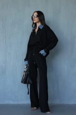 ⁦חליפת מכנס צווארון ג׳ינס⁩ – תמונה ⁦3⁩