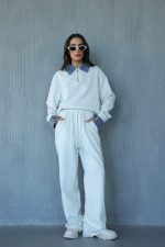 ⁦חליפת מכנס צווארון ג׳ינס⁩ – תמונה ⁦13⁩