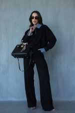 ⁦חליפת מכנס צווארון ג׳ינס⁩ – תמונה ⁦10⁩