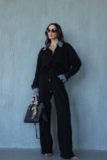 ⁦חליפת מכנס צווארון ג׳ינס⁩ – תמונה ⁦6⁩