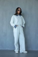 ⁦חליפת מכנס צווארון ג׳ינס⁩ – תמונה ⁦12⁩