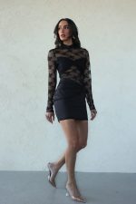 שמלת תחרה חצאית כיווץ – תמונה 4