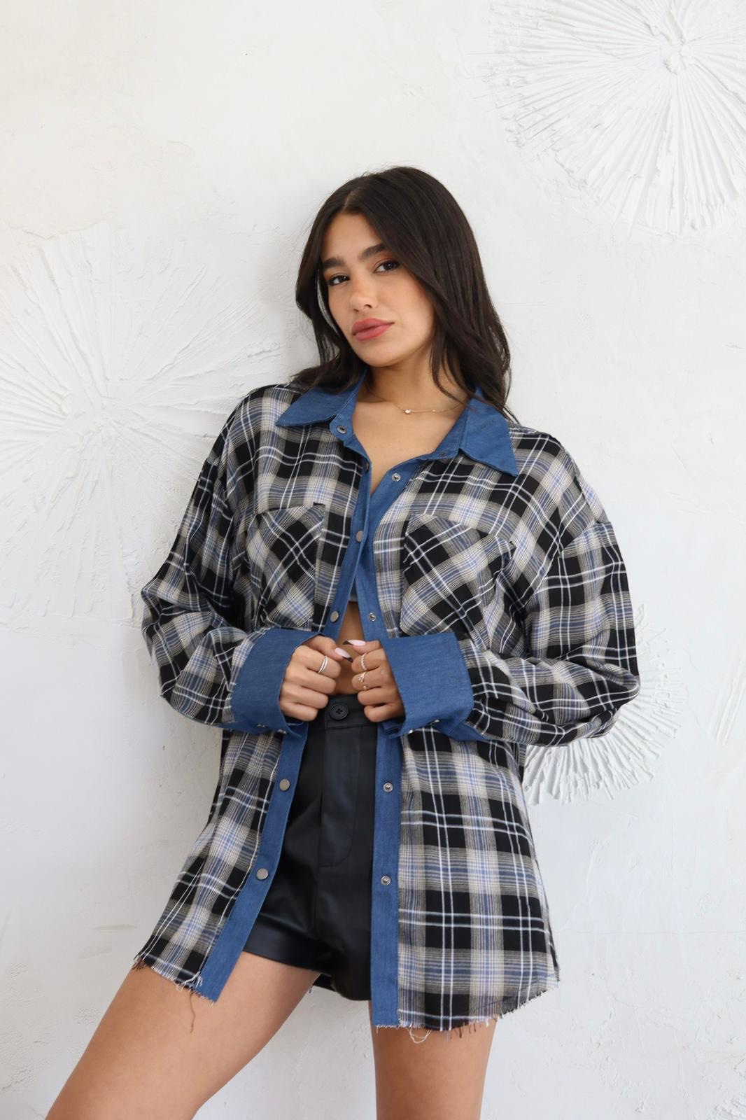 img_2186 חולצת משבצות שילוב ג׳ינס – תמונה 4