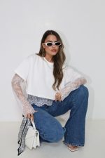 ⁦חולצה שילוב תחרה⁩ – תמונה ⁦11⁩