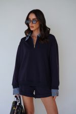 ⁦חליפת שורט צווארון ג׳ינס⁩ – תמונה ⁦6⁩