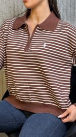 ⁦סריג פולו חצי רוכסן⁩ – תמונה ⁦4⁩