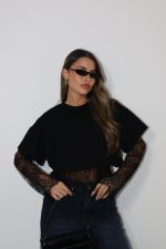 ⁦חולצה שילוב תחרה⁩ – תמונה ⁦5⁩