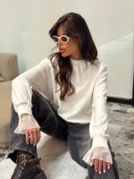 ⁦חולצה פעמון תחרה⁩ – תמונה ⁦3⁩