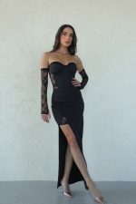 חליפת בגד גוף חצאית תחרה