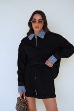 ⁦חליפת שורט צווארון ג׳ינס⁩ – תמונה ⁦4⁩