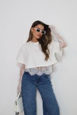 ⁦חולצה שילוב תחרה⁩ – תמונה ⁦10⁩