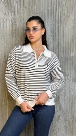 סריג פולו חצי רוכסן