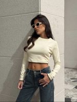 ⁦חולצת קרופ כפול⁩ – תמונה ⁦3⁩