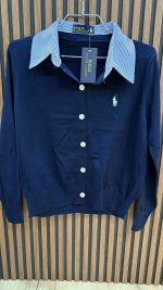 ⁦סריג צווארון פסים פולו⁩ – תמונה ⁦2⁩