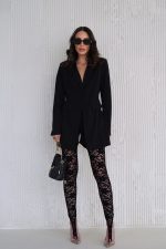 סט אוברול ומכנס תחרה