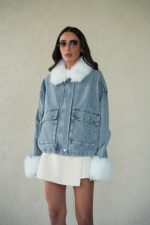 ⁦ג׳קט ג׳ינס שילוב פרווה⁩ – תמונה ⁦9⁩