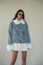 ⁦ג׳קט ג׳ינס שילוב פרווה⁩ – תמונה ⁦2⁩