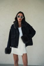 ⁦ג׳קט ג׳ינס שילוב פרווה⁩ – תמונה ⁦4⁩