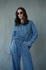 ⁦חליפת ג׳ינס כיתוב⁩ – תמונה ⁦7⁩