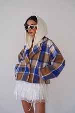 ⁦ג׳קט משבצות קפוצ׳ון⁩ – תמונה ⁦8⁩