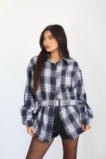 ⁦ג׳קט משבצות חגורה⁩ – תמונה ⁦20⁩