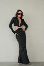 ⁦שמלת מקסי פתחים⁩ – תמונה ⁦2⁩