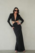 ⁦שמלת מקסי פתחים⁩ – תמונה ⁦3⁩