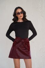 ⁦חצאית עור פפיון⁩ – תמונה ⁦4⁩