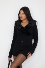 ⁦חולצה שילוב פרווה⁩ – תמונה ⁦3⁩