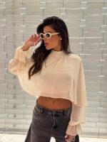 ⁦חולצת בטן שיפון⁩ – תמונה ⁦2⁩