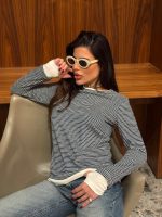 חולצת פסים שילוב לבן