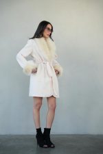 ⁦מעיל צמר שילוב פרווה⁩ – תמונה ⁦2⁩