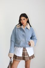 ⁦ג׳קט ג׳ינס שילוב פרווה⁩ – תמונה ⁦9⁩