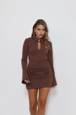 ⁦שמלת צווארון כפתור זהב⁩ – תמונה ⁦4⁩