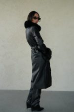 ⁦ג׳קט עור שילוב פרווה⁩ – תמונה ⁦3⁩