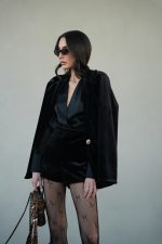 חליפת בלייזר שורט קטיפה