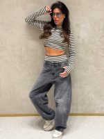 ⁦סט קרופ פסים + תחתון גבוה⁩ – תמונה ⁦3⁩