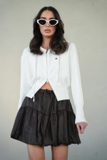 ⁦חצאית עור בלון⁩ – תמונה ⁦4⁩